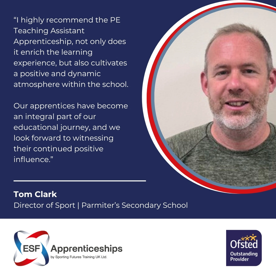 a headshot and quote from Parmiters School