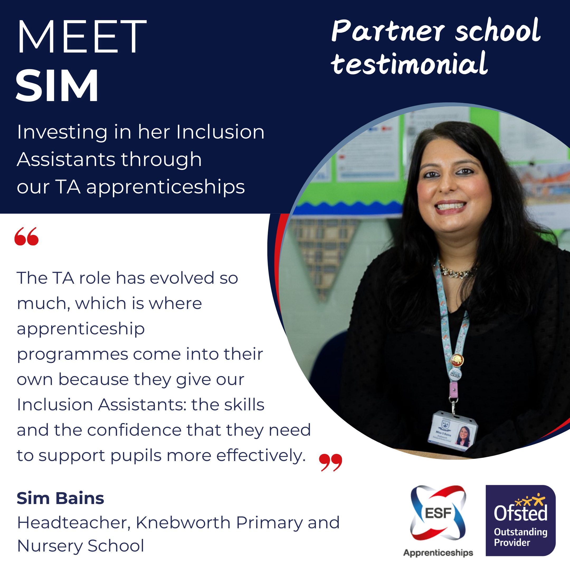 Meet Sim Bains, Headteacher, Knebworth Primary School