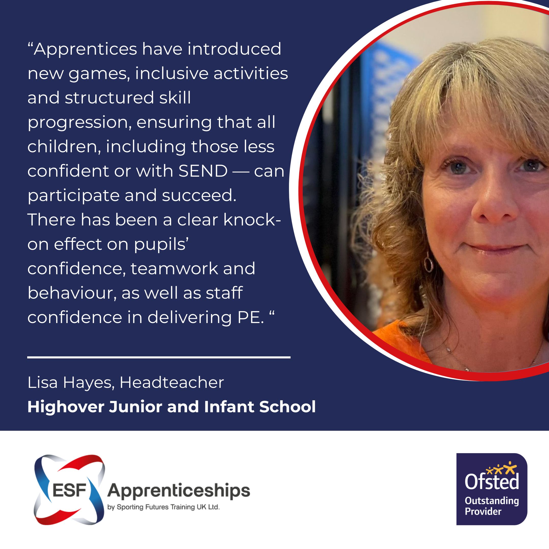 Lisa Hayes, Headteacher testimonial Highover School