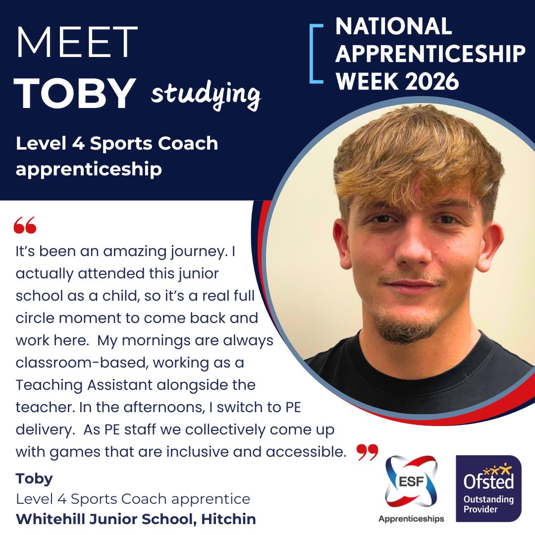 Meet Toby studying Level 4 Sports Coach apprenticeship